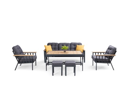 Doğa Metal Balkon Takımı ( 3+1+1+Sehpa+2 puf)